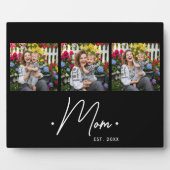 Plaque Photo Mom Established Script 3 Photo Black (Devant)