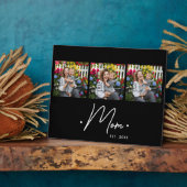 Plaque Photo Mom Established Script 3 Photo Black (Côté)