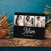 Plaque Photo Mom Established Script Black 3 Photo (Côté)