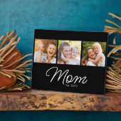 Plaque Photo Mom Established Script Black 3 Photo (Côté)