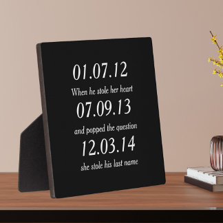 Plaque Photo Moments Romantiques Dates Personnalisées Mariage S