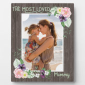 Plaque Photo Mommy Rustic Bois Floral Photo (Devant)
