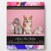 Plaque Photo Mom's Pets Name Photo Template Pink Abstract (Devant)