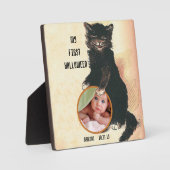 Plaque Photo Mon 1er HALLOWEEN Photo bébé Chat noir (Recto)