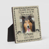 Plaque Photo Mon ami fidèle Condoléances pour l'animal de compa (Recto)