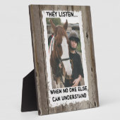 Plaque Photo Mon cheval me comprend photo rustique (Côté)