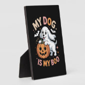 Plaque Photo Mon chien est mon garçon Drôle Halloween (Côté)