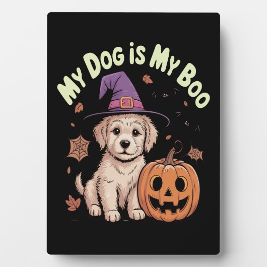 Plaque Photo Mon chien est My Boo Halloween (Devant)