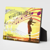 Plaque Photo MON DIEU CHANTE SUR MOI Personnalisé (Côté)