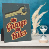 Plaque Photo Mon Garage Mes règles (Côté)