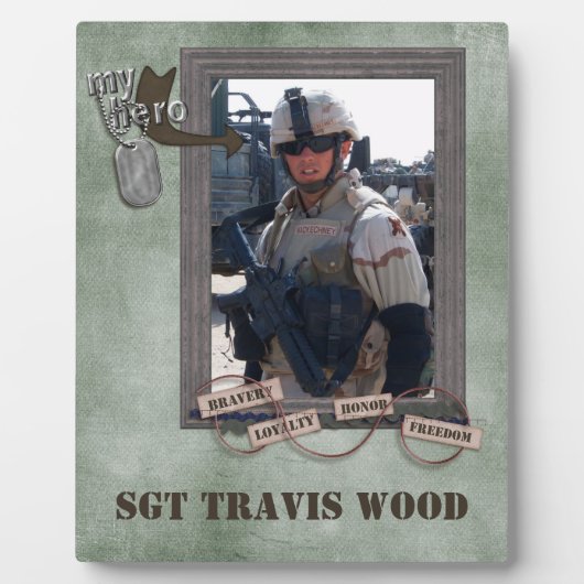 Plaque Photo Mon héros (Devant)