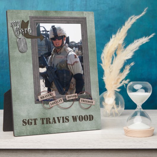 Plaque Photo Mon héros (Côté)