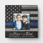 Plaque Photo Mon héros Mon père Agent de police Fête des pères (Devant)