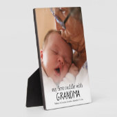 Plaque Photo Mon premier câlin avec grand-mère photo bébé nouve (Côté)