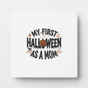 Plaque Photo Mon premier Halloween en tant que maman Vintage Ha