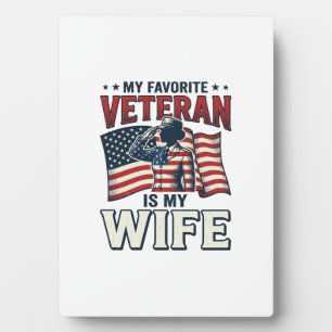 Plaque Photo Mon vétéran préféré est ma femme Chemise patriotiq