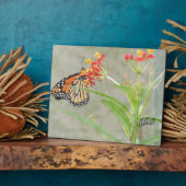 Plaque Photo Monarch Butterfly et Caterpillar (Côté)