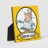 PLAQUE PHOTO MONDE LE PLUS GRAND DÉJEUNER DAME CARTOON (Recto)