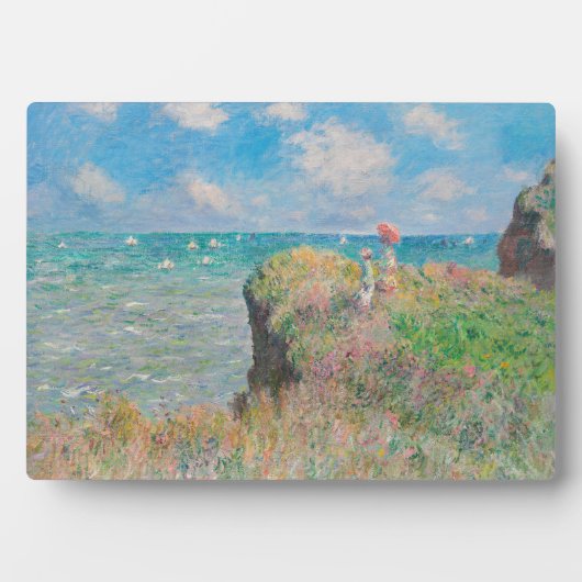 Plaque Photo Monet Cliff Walk à Pourvil Impressionist Painting (Devant)