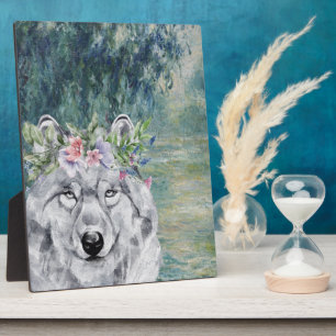 Plaque Photo Monet Morning Seine et Grey Wolf