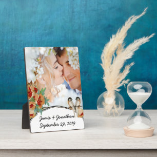 Plaque Photo Monnaie Inséparable vintage de fleurs de cerisier