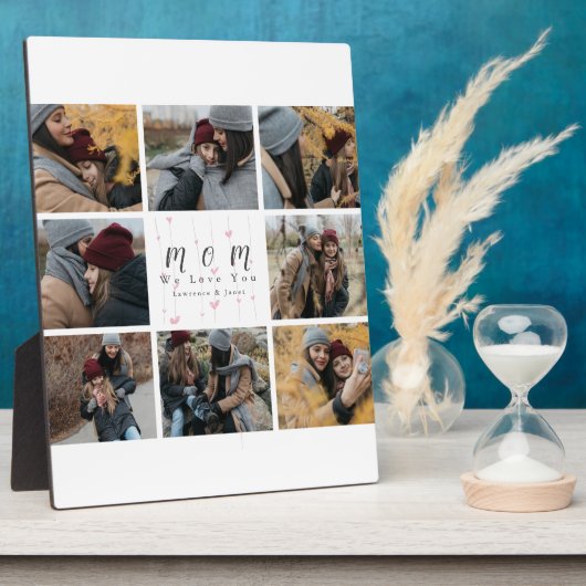 Plaque Photo Monogram personalized Photo Collage Mother Family (Côté)