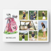 Plaque Photo Monogram Pink Golf Photo Collage (Devant)
