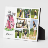 Plaque Photo Monogram Pink Golf Photo Collage (Côté)