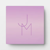 Plaque Photo Monogramme de chevauchement unique | Lavande douce (Devant)