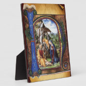 PLAQUE PHOTO MONOGRAMME DE LA NATIVITÉ PARCHEMENT DE NOËL (Côté)