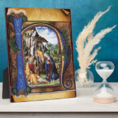 PLAQUE PHOTO MONOGRAMME DE LA NATIVITÉ PARCHEMENT DE NOËL (Côté)