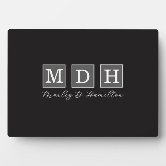 Plaque Photo Monogramme de nom d'entreprise moderne (Devant)
