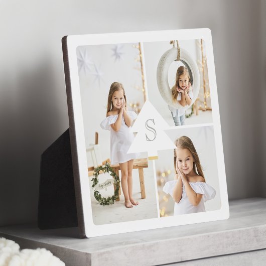 Plaque Photo Monogramme de pin moderne Trois photos