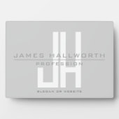 Plaque Photo Monogramme d'entreprise moderne | Gris (Devant)