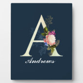 Plaque Photo Monogramme floral A II (Devant)