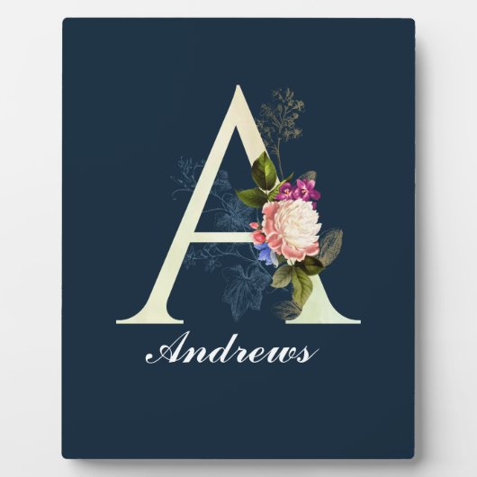 Plaque Photo Monogramme floral A II (Devant)