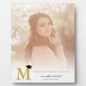 Plaque Photo Monogramme or simple Photo de graduation moderne (Devant)