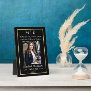 Plaque Photo Monogramme ou ajouter un logo Business Gold Employ