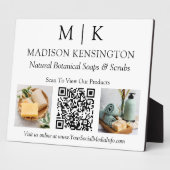 Plaque Photo Monogramme ou ajouter un logo Business QR Code 2 P (Côté)