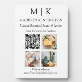 Plaque Photo Monogramme ou ajouter un logo Business QR Code 3 P (Devant)