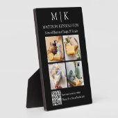 Plaque Photo Monogramme ou ajouter un logo Business QR Code 4 P (Côté)