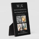 Plaque Photo Monogramme ou ajouter un logo Business QR Code pho (Côté)
