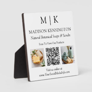 Plaque Photo Monogramme ou ajouter un logo Business QR Code Pho