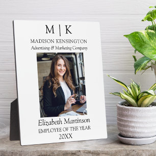 Plaque Photo Monogramme ou ajouter un logo Employé de l'année E