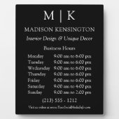 Plaque Photo Monogramme ou ajouter un logo Heures d'ouverture N (Devant)