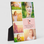 Plaque Photo Monogramme simple couleur bloc 6 Diplôme photo (Côté)