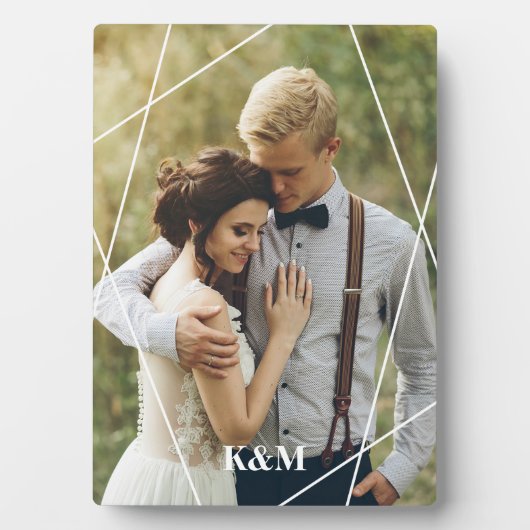 Plaque Photo Monogramme tendance (Devant)