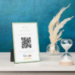 Plaque Photo Monogramme vert de taille minimale Lien d'examen d<br><div class="desc">Monogramme minimaliste Sage vert Lien d'examen QR Code plaque parfaite pour les entreprises,  consultant,  professionnels ou directeur marketing. Il comporte deux bordures bleu marine épaisse et mince et un code QR pour le lien de révision.</div>