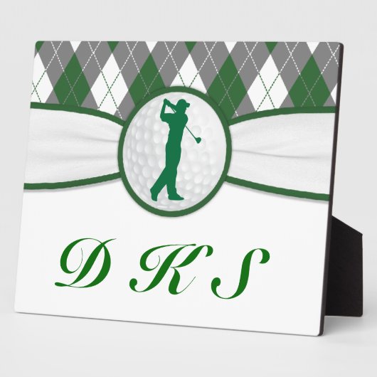 Plaque Photo monogrammed golf plaid (Côté)