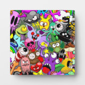 Plaque Photo Monstres caractères mignons Motif d'Halloween (Devant)